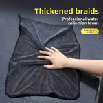 Dark Gray Microfiber Car Towel | Oversized Strong Absorbent Wash Cloth close-up view