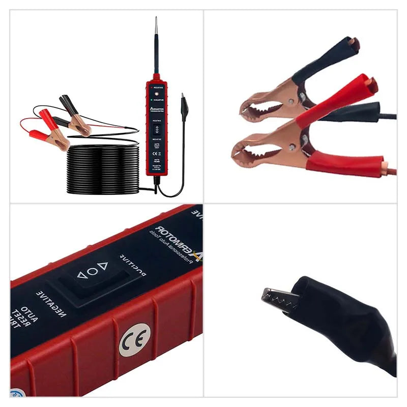 Digital Automotive Electrical Tester, 6-24V Car Power Circuit Probe, Multifunctional Automotive Electrical System Diagnosis Tool for Vehicle Wiring Inspection, Voltage Continuity and Short Circuit Test