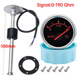52MM Water Level Gauge with Red Backlight | 0-190 Ohm Water Tank Sensor and Meter detail view