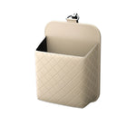 PU Leather Car Air Vent Organizer - Hanging Storage Box for Phone, Coins, Sunglasses & close-up view