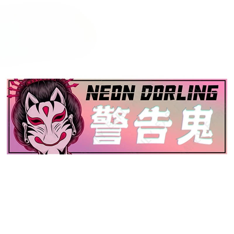 Custom PVC JDM Slap Sticker Vinyl Car Wrap Decal for Trunk Windows Motorcycle Camperva close-up view