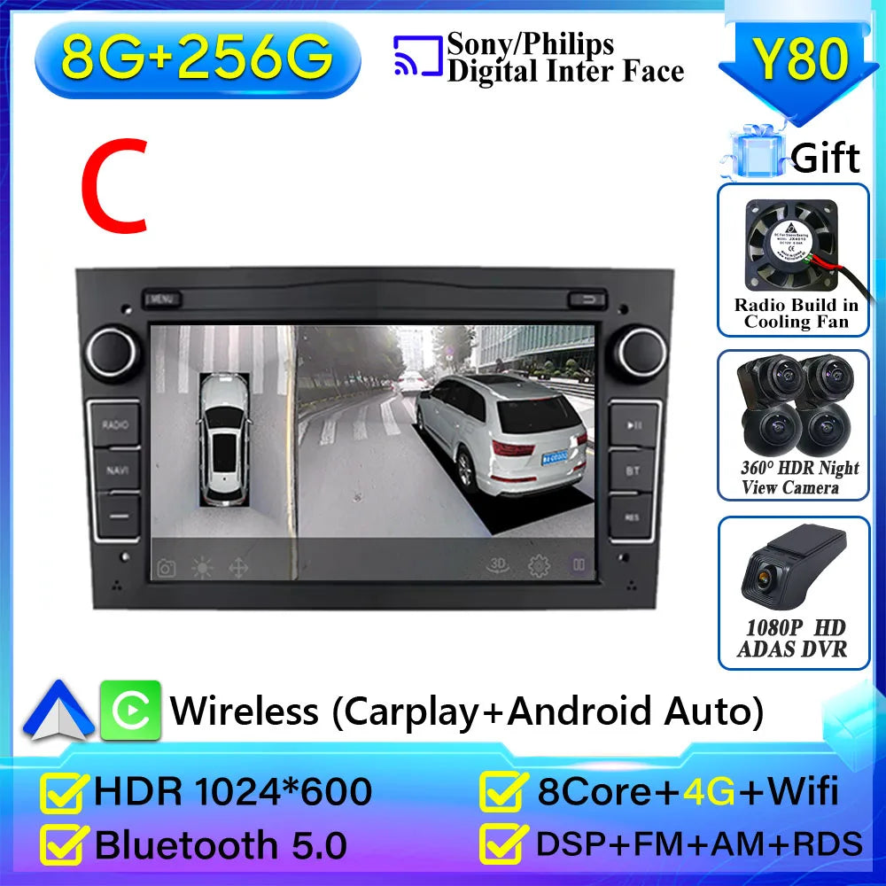 Car Radio Android Auto For Opel Corsa C D Vivaro Astra H J Vectra Antara Zafira Meriv lifestyle view