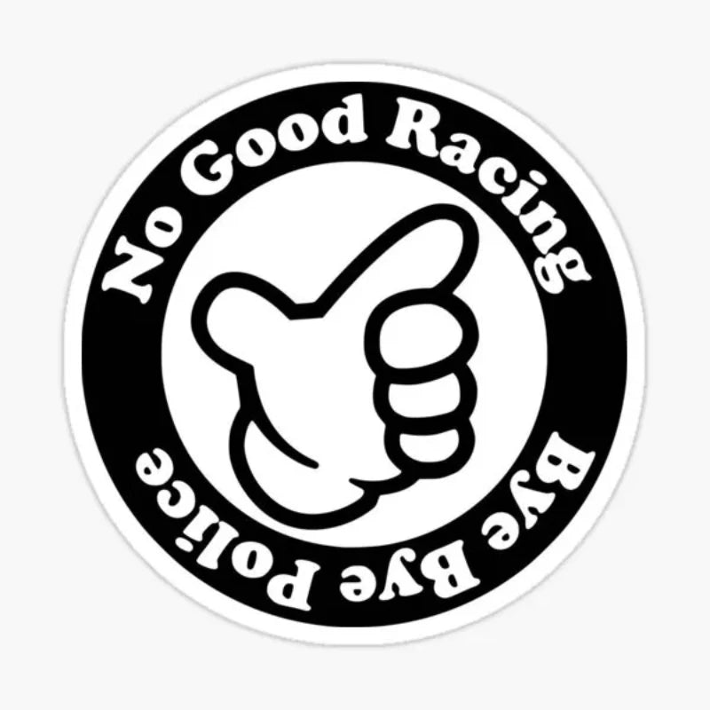 PVC No Good Classic Hand Creative Stickers for Car Motorcycle Truck Laptop Window Off- close-up view