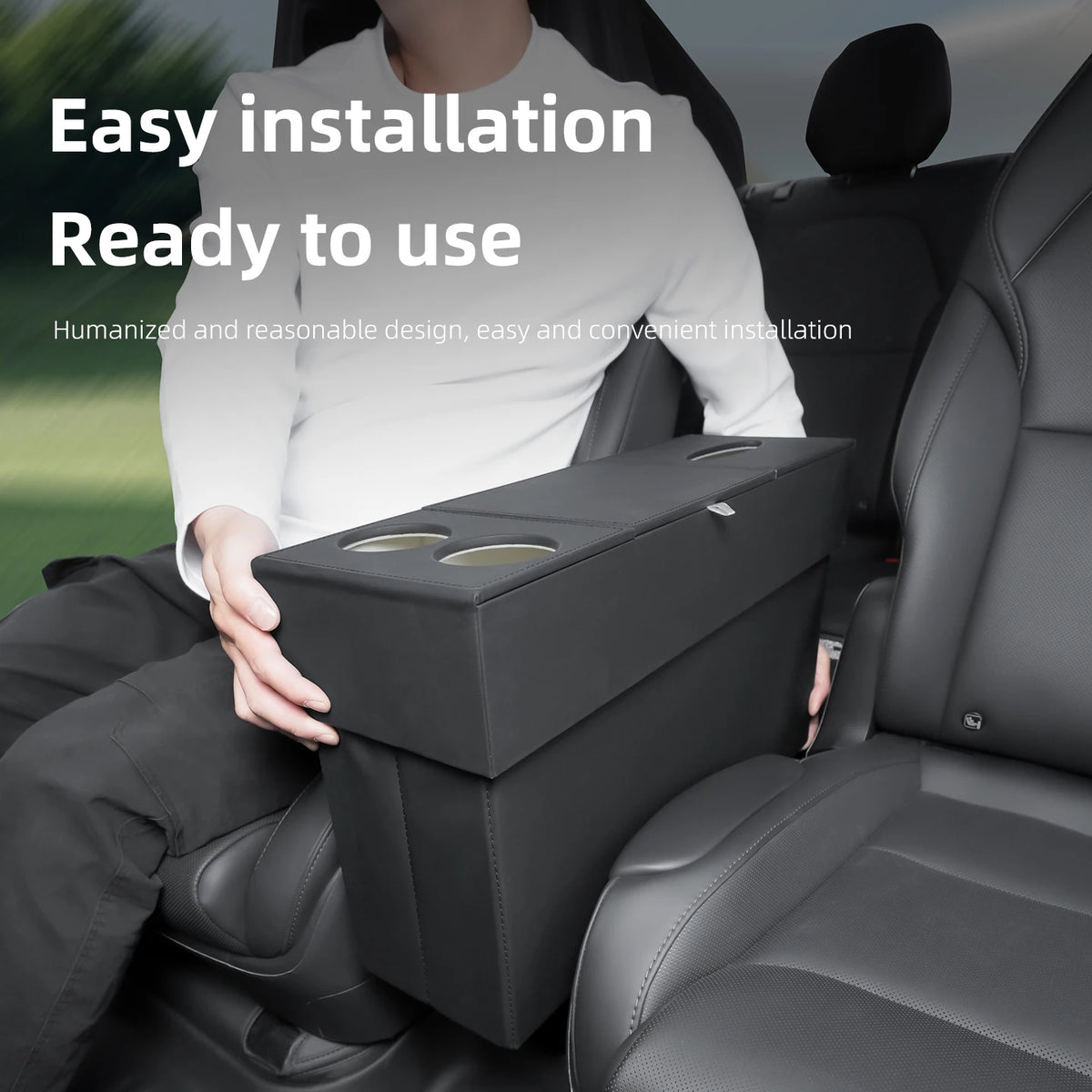 For Tesla 6-Seater Model YL 2026 Second Row Seat Aisle Storage Box, Car Multifunction lifestyle view
