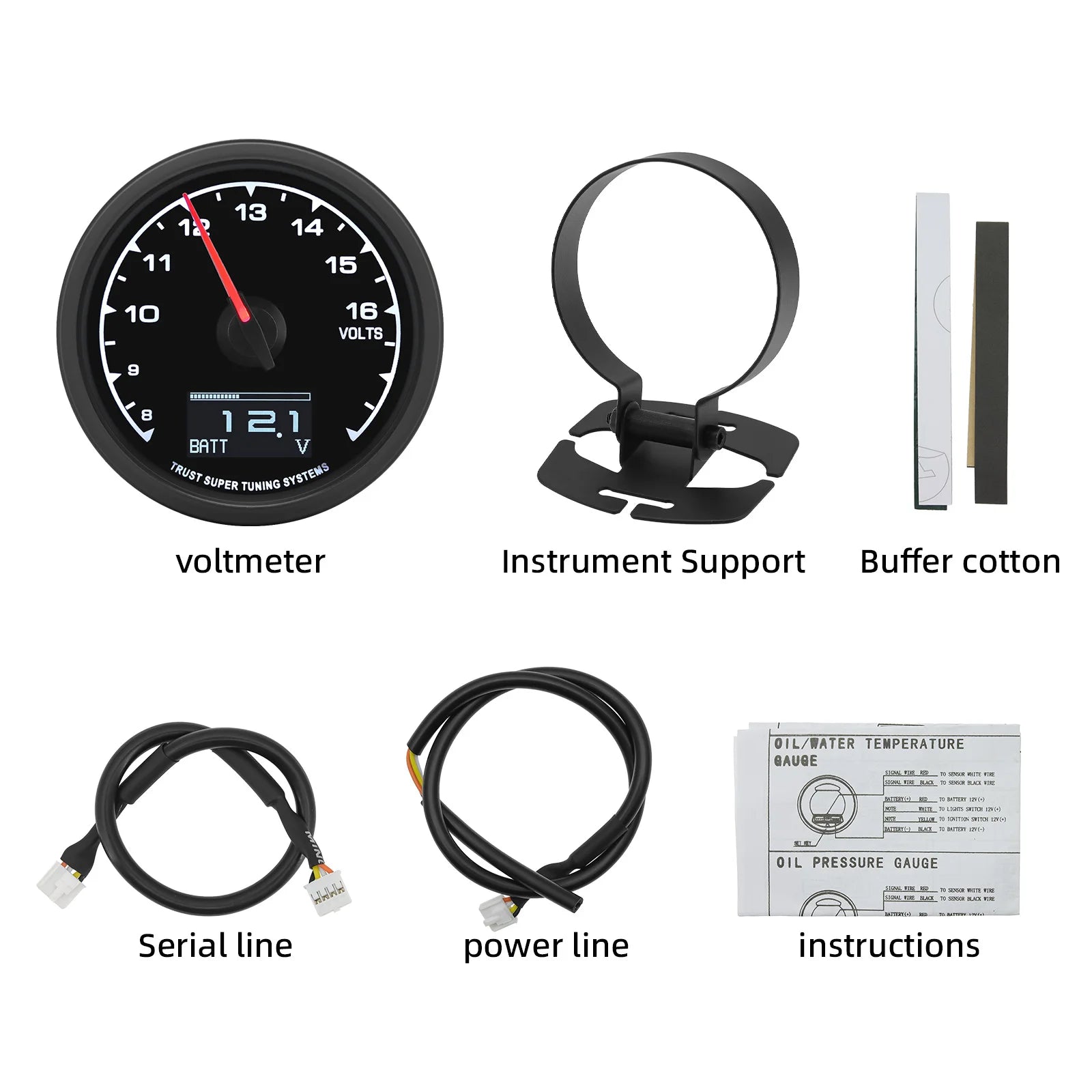 7-Color Backlight Display Gauge Set | Boost Water Temp Oil Pressure Tachometer lifestyle view