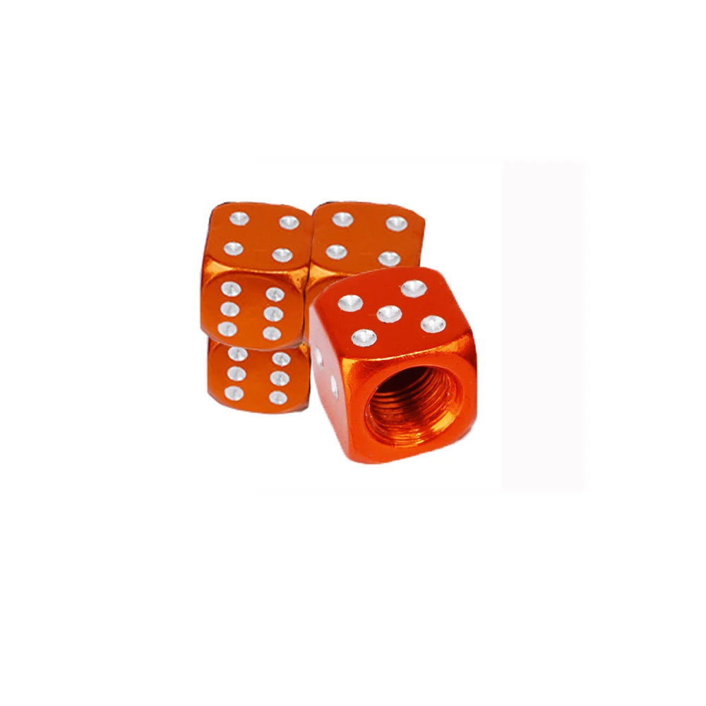 Aluminum Alloy Dice Valve Caps for Cars and Motorcycles | Set of 4 lifestyle view
