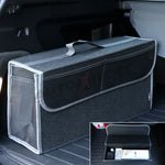 Car Trunk Organizer Felt Boot Organizer Storage Bag | Universal Collapsible Cargo Box close-up view
