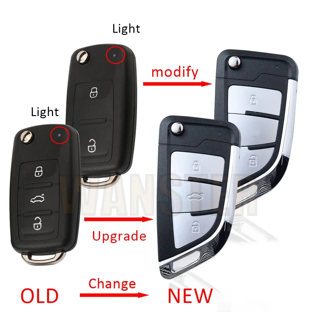2 3 Bottons Car Key Fob Case Shell Housing for Volkswagen Vw Beetle/Caddy/Eos/Golf/Jetta/Polo/Sciroc