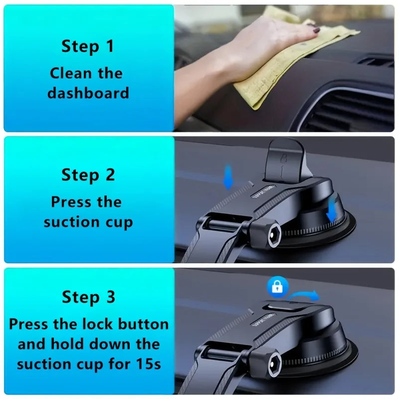 Lcars Car Dashboard Phone Navigation Mount, Adjustable Car Phone Suction Cup Holder, Enhance Your Driving Experience, Compatible with Most Smartphones