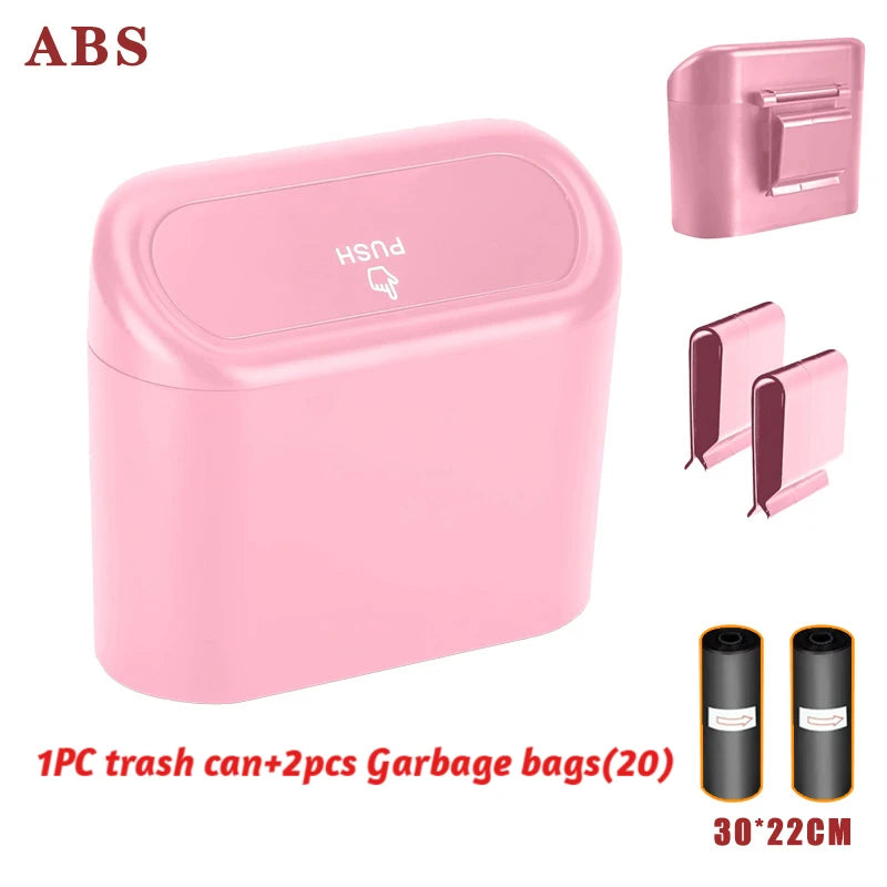 Hanging Car Trash Can Car Flip Top Trash Can Interior Trash Storage ABS Trash Can wit lifestyle view