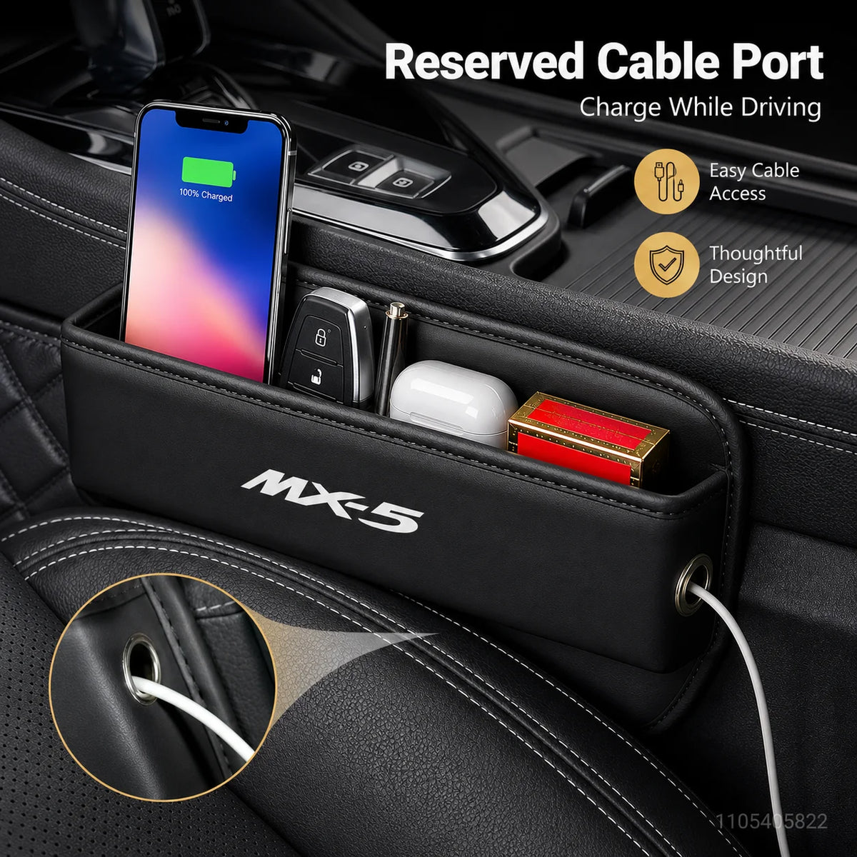 Car Seat Crevice Storage Box Slit Catcher Drop Stop Gap Filler Organizer For Mazda MX-5 MX5 Interior Accessories Auto