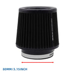 Universal 63/76/80mm Cone Air Intake Filter | Washable High Flow Cold Air Intake for Car detail view