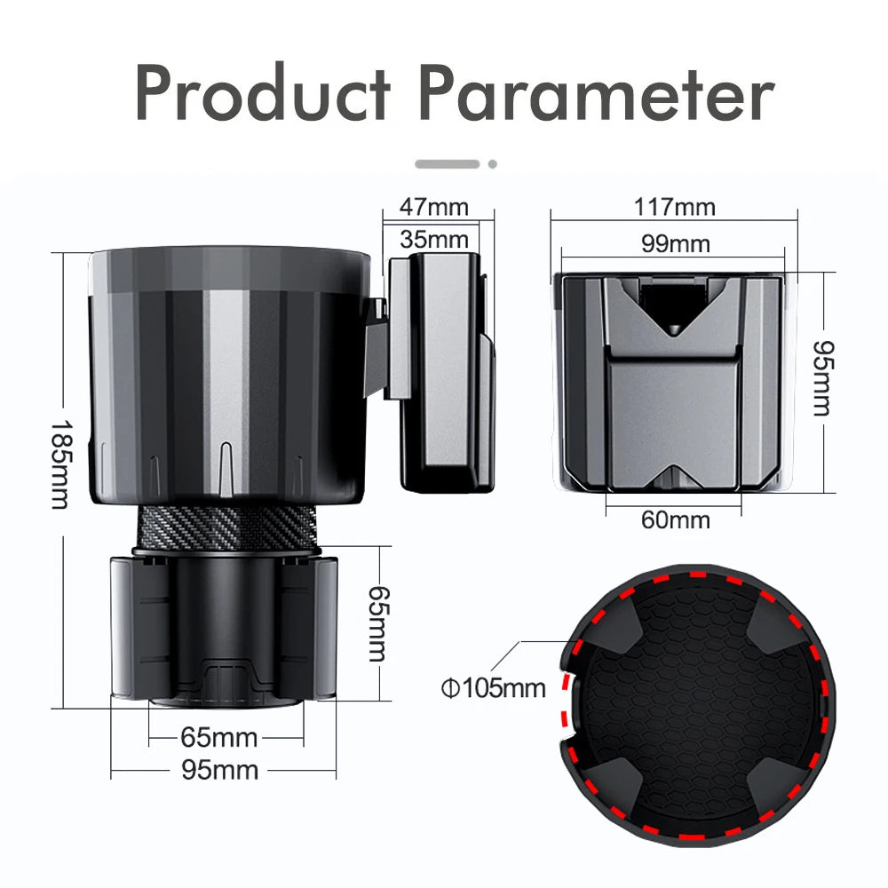 Car Cup Holder Expander Adjustable Phone Holder Organizer