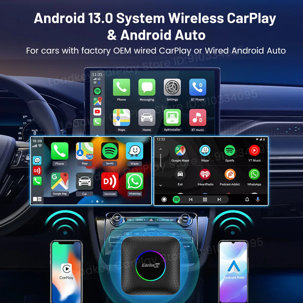 Carlinkit Ai Box Android 13 Led Wireless Android Auto & CarPlay Smart Tv Box QCM6225 alternate view
