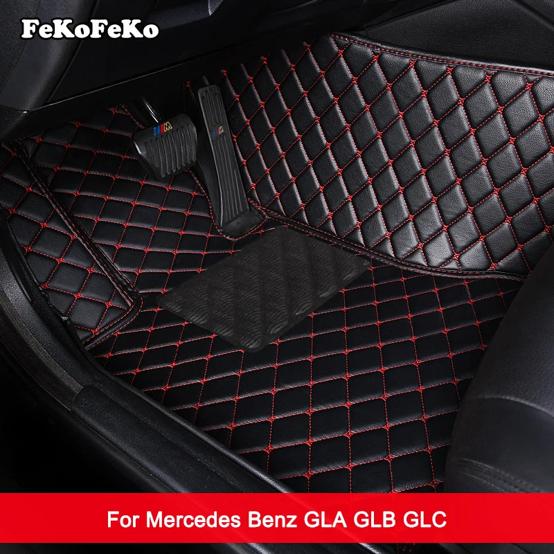 Custom Car Floor Mats For Mercedes Benz GLA GLB GLC GLB-AMG X156 H247 X247 X253 Auto Carpets Foot Co