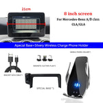 For Mercedes-Benz Car Mobile Phone Holder A B Class W242 W246 2013-2019 GLA CLA Screen Fixed Wireless Charger Cell Phone Holder