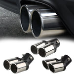 1PCS 2.5" Inlet Decoration Chrome Tail Pipe Car Styling Car Exhaust Trim Muffler Pipe Tail Stainless Steel Curved Double Outlet
