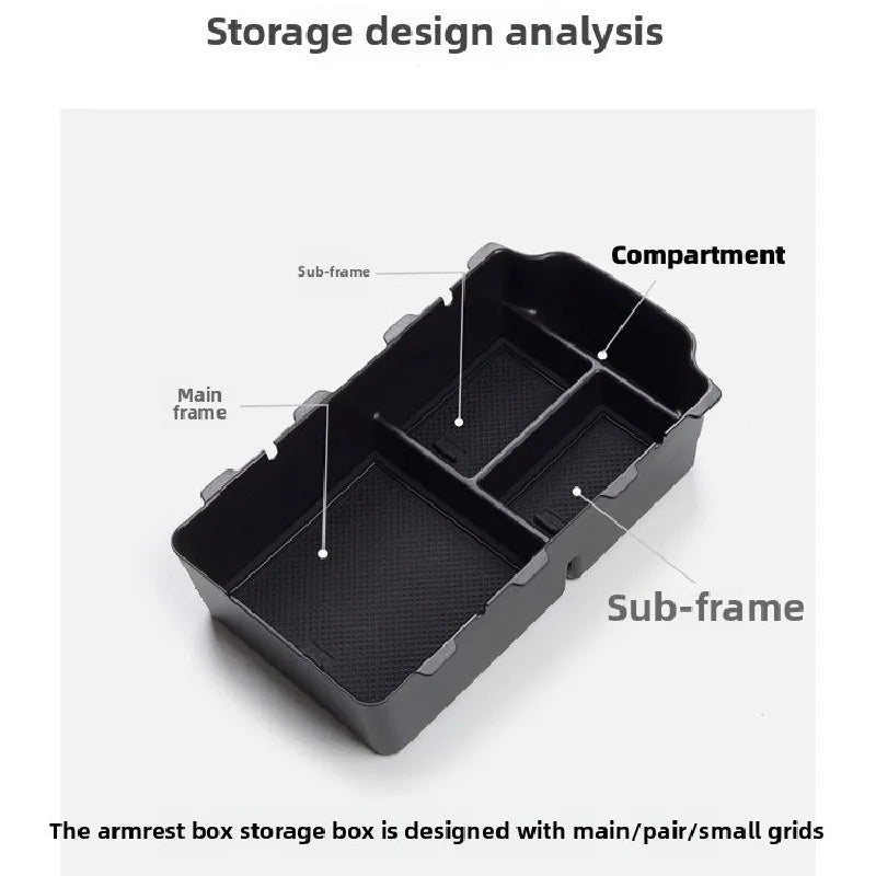 For Honda Civic 11th Gen 2021~2023 Central Armrest Storage Box Black Organizer Tray For detail view