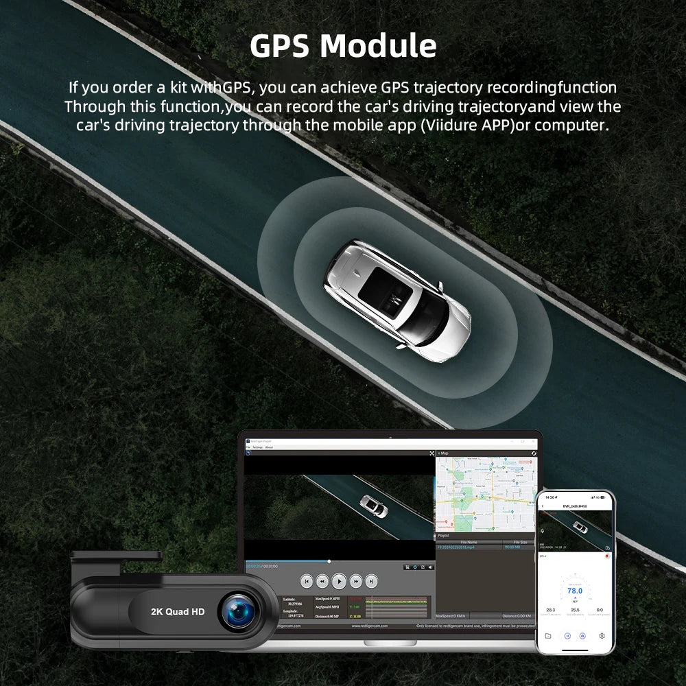 2K Dash Cam WiFi Car DVR | 1440p Night Vision with GPS and Parking Monitor lifestyle view
