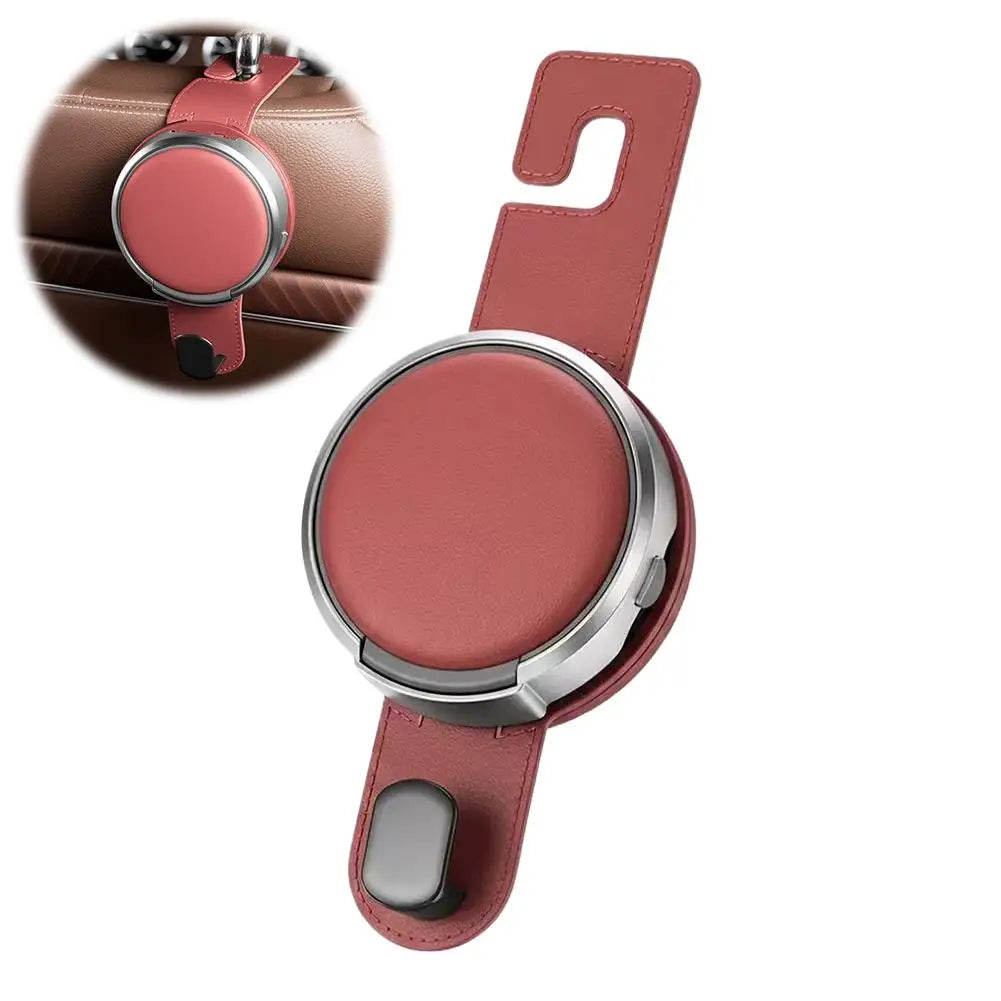 Leather Seat Back Organizer with Cup Holder Hook