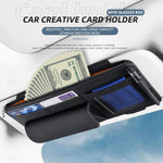 Car Sun Visor Organizer with Glasses Holder, Card & Pen Pockets