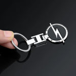 Car Emblem Keychain Metal Key Ring For Opel Vauxhall close-up view
