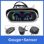 2 in 1 LCD Digital Display Voltmeter and Water Temp Gauge | Universal Car Truck Gauge wi detail view