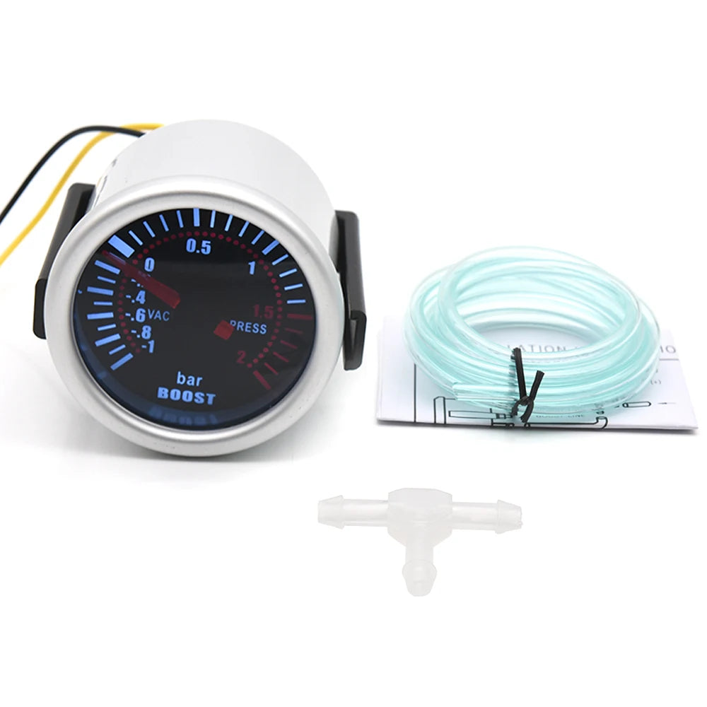 52mm 2" Smoke Lens Car Gauge Set | Turbo Boost PSI BAR Oil Pressure Volt Tachometer lifestyle view
