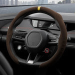 Universal Non-Slip Suede Car Steering Wheel, O/D-Type Steering Covers Wheel Booster Protect Cover for Car Anti-skid Accessories