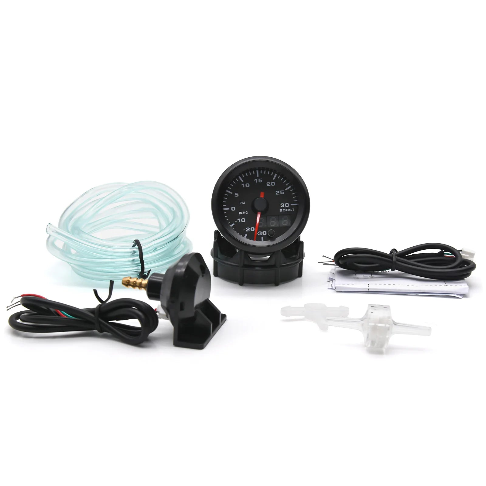 52mm 7 Color LED Car Gauge Set | Dual Display Boost Water Temp Oil Pressure Voltmet additional angle