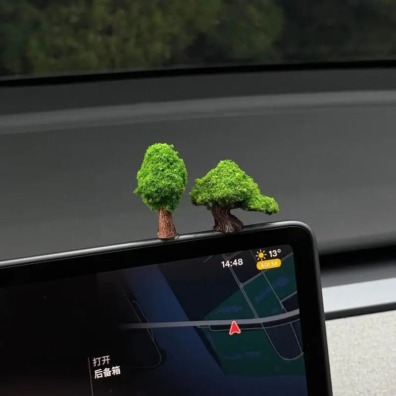 2/3/4Pcs Natural Green Fortune Wishing Tree Fresh Odorless Large Size Car Dashboard De close-up view