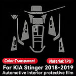 For KIA STINGER 2018 2019 TPU Transparent Protect Film Interior Sticker Center Cons additional angle