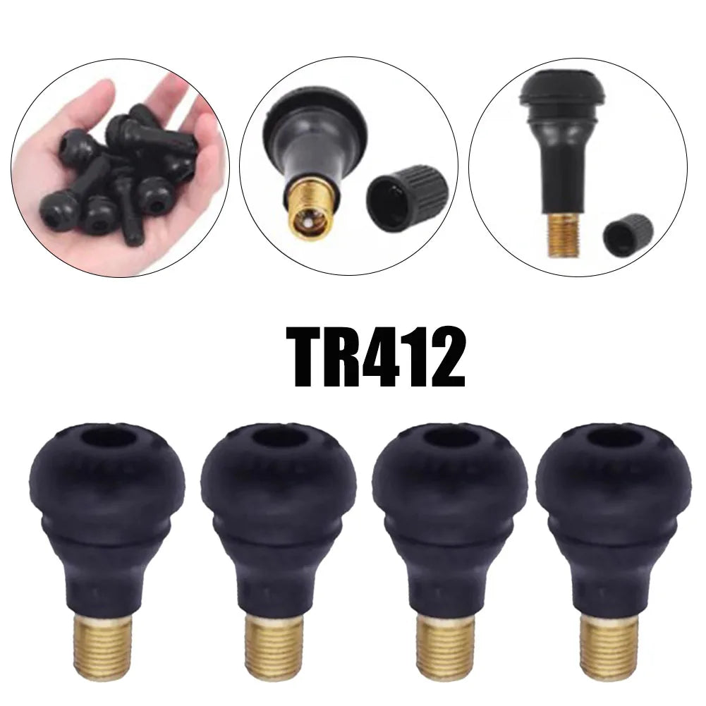 TR412 Snap-in Car Tubeless Tyre Valve Stems | 4 Pack Rubber Copper Vacuum Tire Air Va lifestyle view