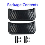 2 Pcs ABS Car Phone Holder Storage Net Pocket 252mm x 120mm additional angle