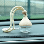 6ML Empty Car Air Freshener Pendant Perfume Glass Bottle With Wooden Caps Refillable Car Essential Oil Diffuser Bottle