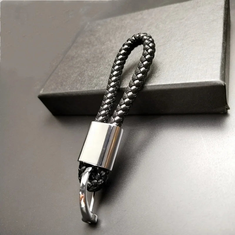 Leather Car Keychain Metal 360 Degree Rotating Horseshoe Buckle additional angle