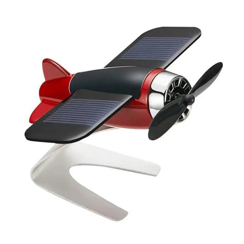 Solar Airplane Car Interior Desktop Ornament