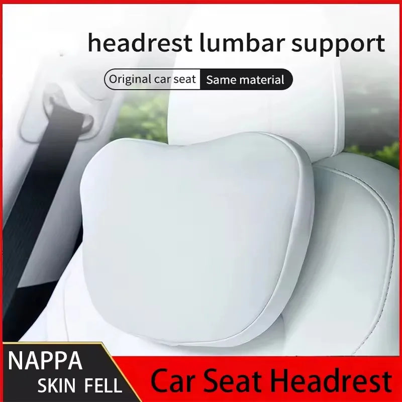 OULEX Car Seat Neck Pillow for Tesla Model 3 Y | Soft Memory Foam Headrest and Lumbar Support