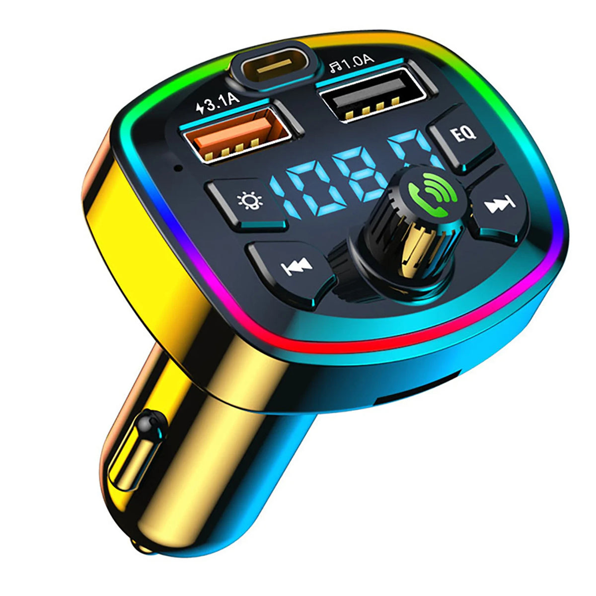 Bluetooth 5.0 FM Transmitter Receiver Car Charger Dual USB Car MP3 Player Adapter Aut alternate view