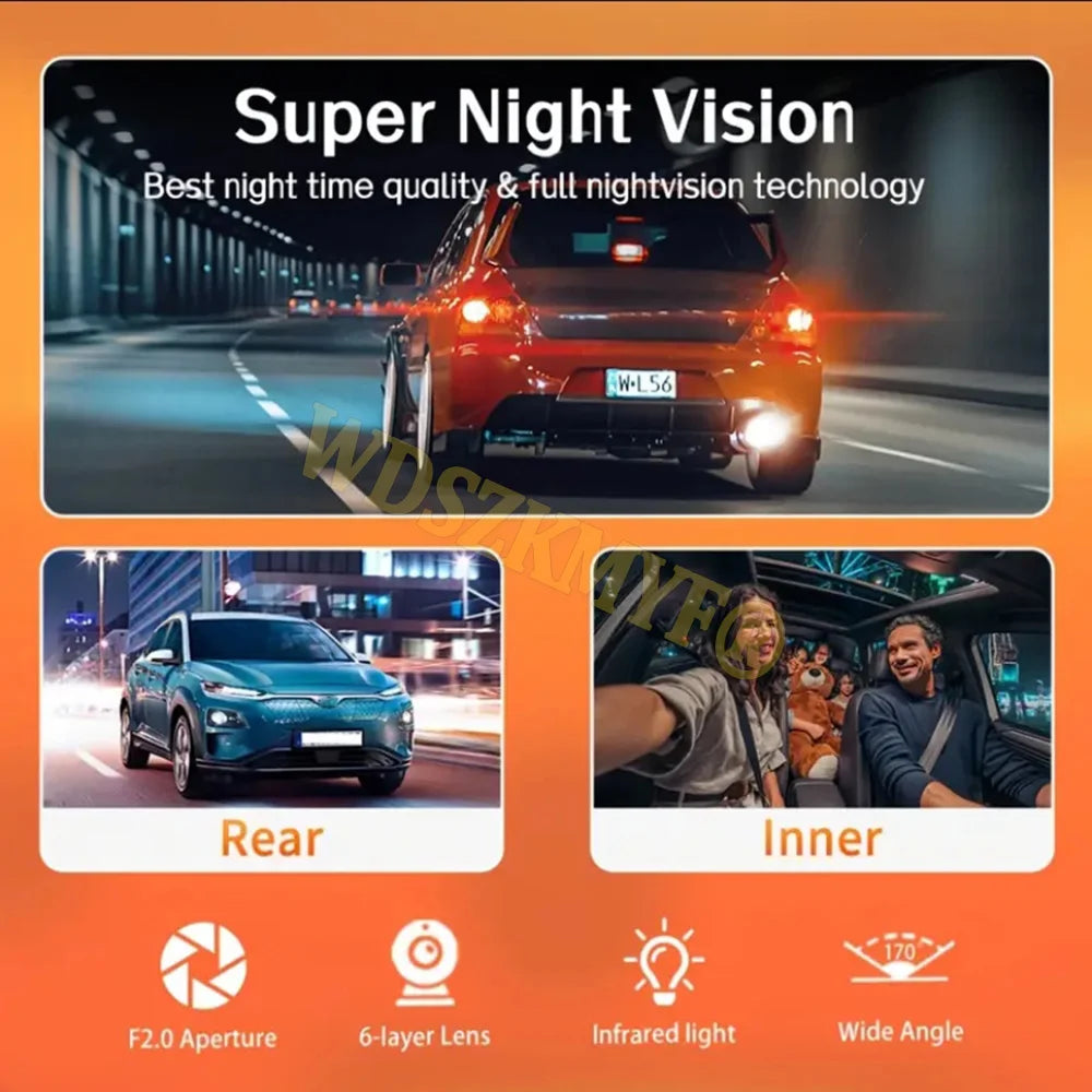 WiFi Dash Cam for Car | 1080P Video Recorder HD Front Rear View lifestyle view