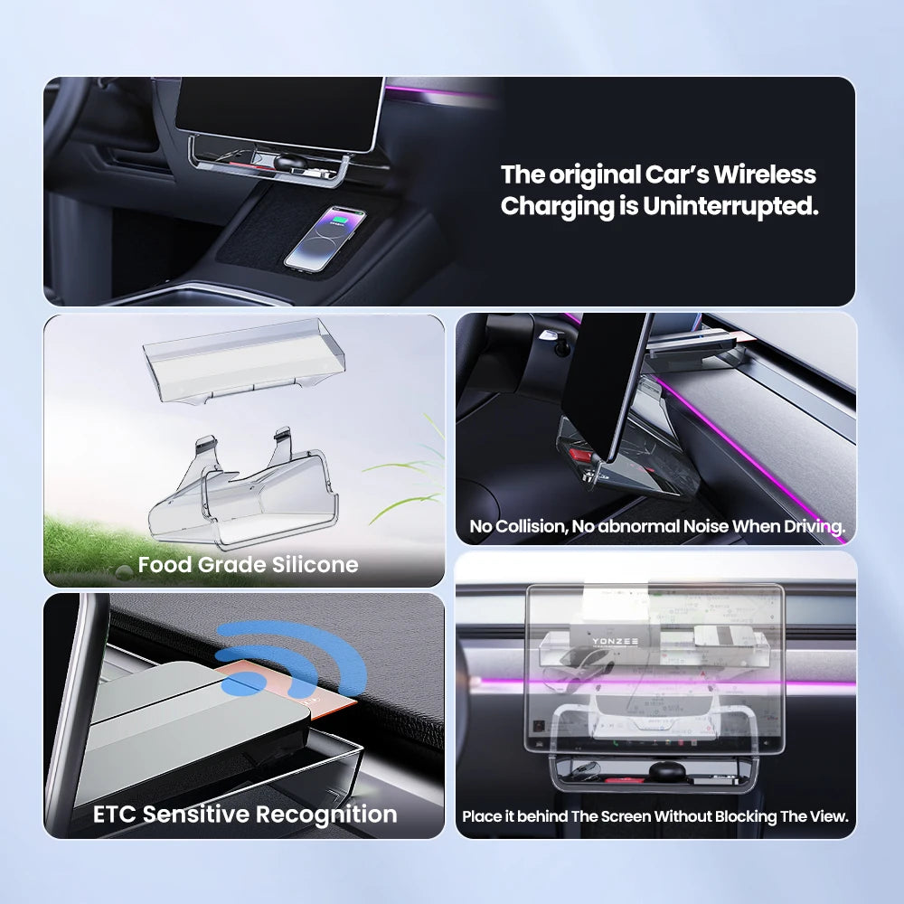 For Tesla Model 3 Y Highland Juniper 2021-2026 Storage Box | Hidden Center Console Org close-up view