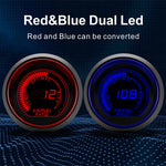 AD 2" 52mm Red and Blue Dual LED Car Gauge Set | Boost, Water Temp, Oil Temp, Oil Pre alternate view