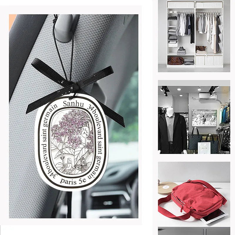 6Pcs Air Freshener Car Perfume Natural Scented Paper Auto Hanging Decoration Fragrant Tablets Aromatherapy Accessories Interior