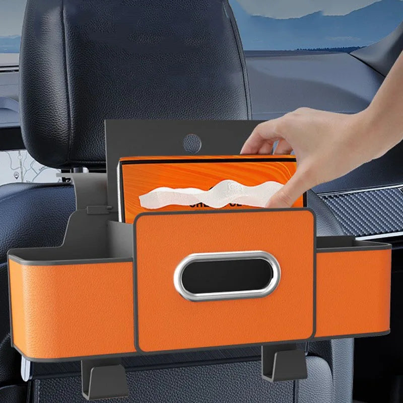 Car Hanging Storage Organizer Box With Cup Holder close-up view