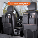 Car Seat Back Organizer with Tissue Holder, Rhombic Pattern Leather Storage Bag