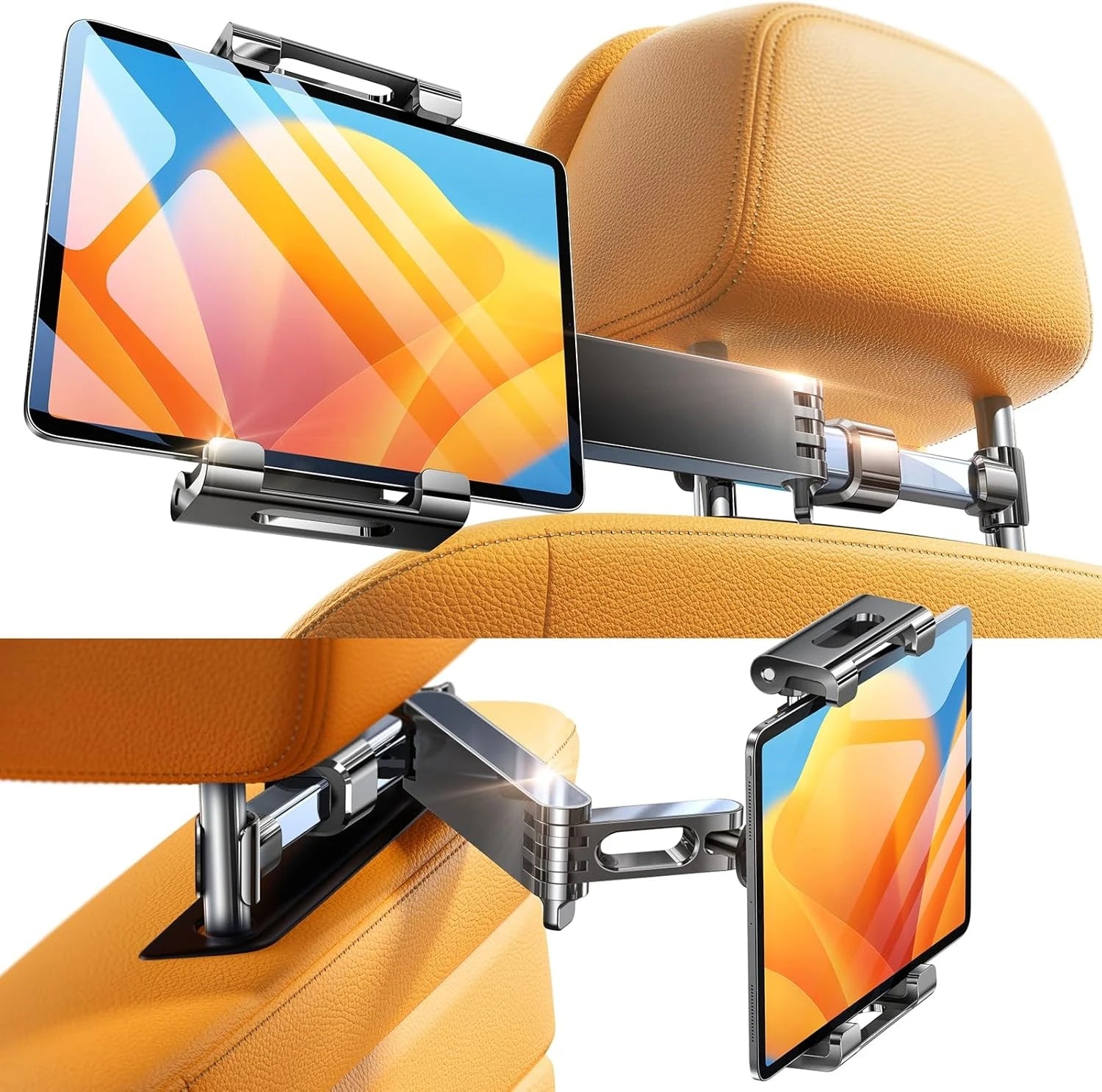 Universal Car Headrest Tablet Mount | Hands-Free Backseat Entertainment for iPads a additional angle