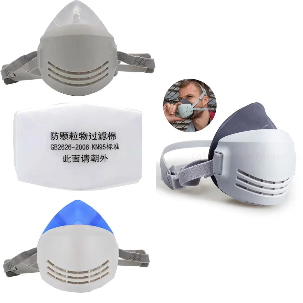 Reusable Washable Dust-proof Gas Mask Respirator Half Face Anti Haze Fog Safety Construc detail view
