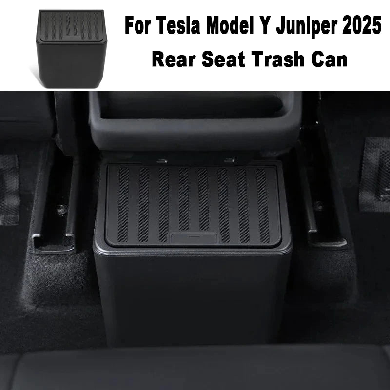 For Tesla Model Y Juniper 2025 Rear Seat Trash Can | Under Seat Storage Organizer