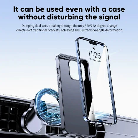 Magnetic Car Phone Holder | 1080° Rotatable Foldable Dashboard Mount additional angle
