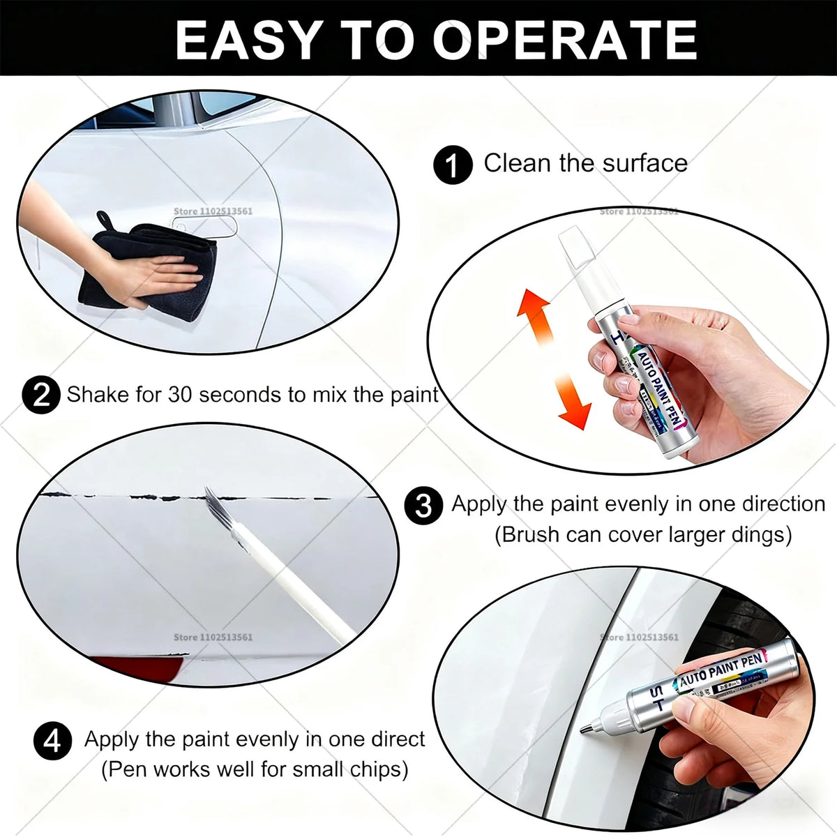 Car Paint Repair Pen Touch Up Scratch Remover DIY Auto Accessories White LY9H Blue Br lifestyle view